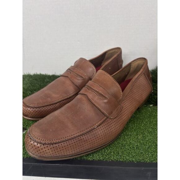 Brown Tan Shoes Size 10 Loafers Slip On - Picture 1 of 7